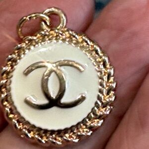 CHANEL Gold and Cream Necklace or a brooch stamped & authentic